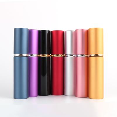 China 5ML 10ML Round Mini Portable Travel Cosmetics Bottle Top Quality Perfume Spray Cosmetic Customizable Aluminum Bottle for sale