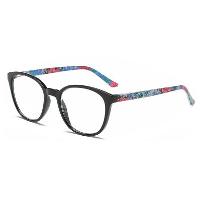 China Custom Comfort Flower Printing Women Plastic Reading Glasses for sale