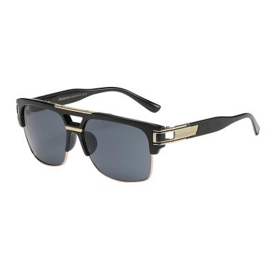 China New Design Comfort Black Double Frame Bridge Vintage Fashion Sun Glasses Unisex for sale