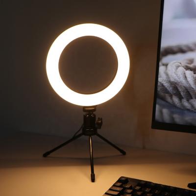 China 10 Inch 16cm Studio LED Selfie Ring Light With Tripod YouTube Selfie Camera Phone Ring Lamp Ring Light With Metal Desk Stand Outer Diameter 26CM for sale