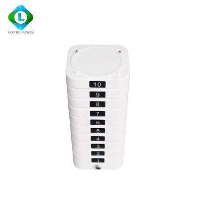 China Newcomer White Button Wireless Calling System New Arrival Wireless Paging System with 10 Pagers SU669S-B-10 for sale