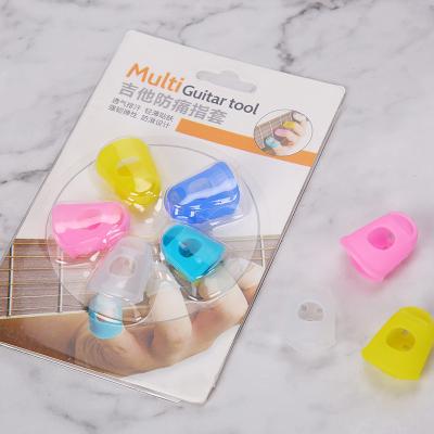 China 5pcs Music Player / Set Silicone Guitar Fingertip Protector Finger Protector Covers Set for sale