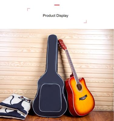 China New Design Waterproof 41 Inch White Edge Add Cottoneletric Acoustic Guitar Bag With Zippered Pocket for sale