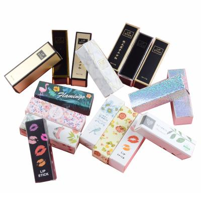 China Disposable Empty Cosmetic Custom Private Label Small Personalized Liquid Lipstick Packaging Matte Display Paper Boxes For Mascara Lipstick for sale