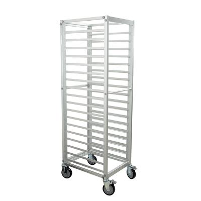 China Durable 18 Shelevs Aluminum Alloy Trolley Factory Hot Sale Customized Bakery Rack for sale