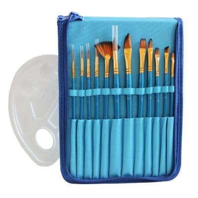 China Acrylic Watercolor Oil Nail Paint Brush and Palette with Paint Brushes Bag Package Artist Paint Brush Set for sale