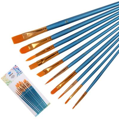 China Watercolor Painting Art Supplies Paint Brush Painting Set Watercolor 10 Pcs Pearl Blue Kods Brushes for sale