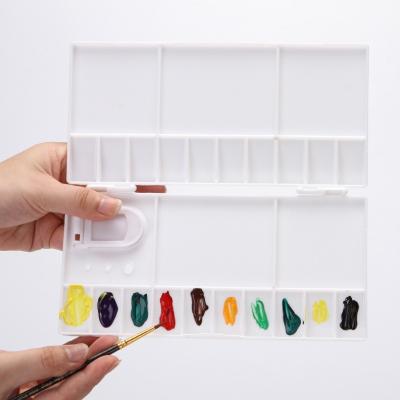 China Liquid Acrylic Watercolor Paint Oil Paint Dye Oil Plastic Mixing Palette With Cover for sale