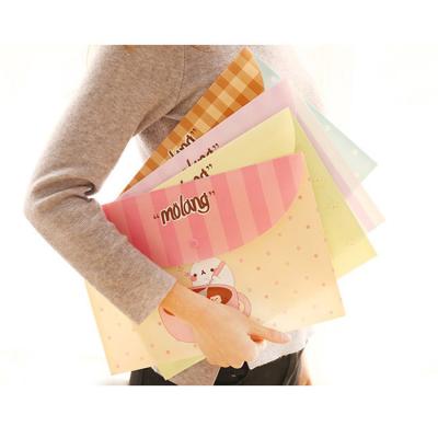 China Cute Hot Selling Cartoon Style PVC A4 Size Snap File Folder File Folder Plastic Waterproof Stationery Office Supplies for sale