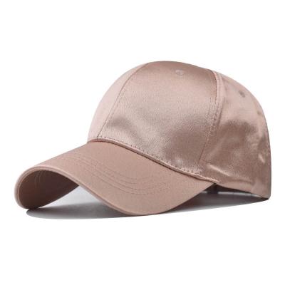 China COMMON classic bright unisex simple satin color flat hat baseball cap four seasons baseball cap with top button for sale