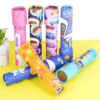 China 2022 Custom Cartoon Magic Prism Funny Kids Rotate Cartoon Kaleidoscope Paper Children Play Kaleidoscope for sale