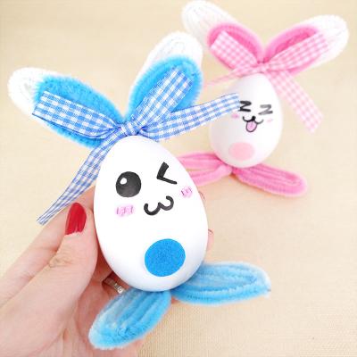 China Plastic + Creative Materials Kids DIY Kit Toy Easter Decor Easter Eggs Rabbit Plush Rabbit Eggs + Glue for sale