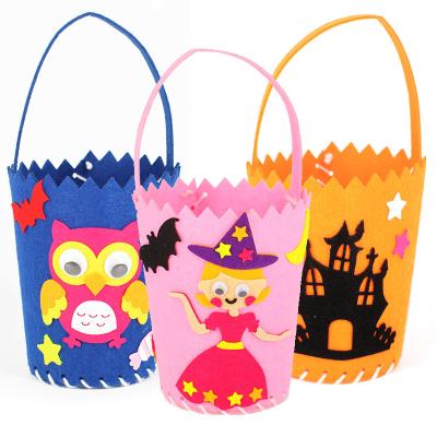 China Finished candy bag can be used for Halloween role playing DIY kindergarten decorations of hot sale Halloween candy decoration bucket children's handmade material package for sale