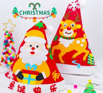 China Other Kids Christmas Novelty Socks Cartoon Nonwoven Hat Handmade Diy Christmas Hat for sale