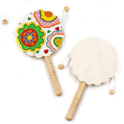 China Rattles Baby Fun Toy Intellectual Development Montessori Wooden Paint Natural Unfinished Wooden Toys for sale