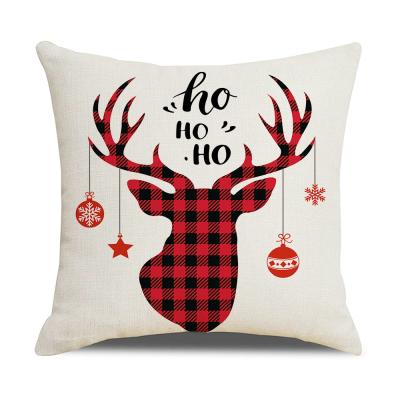 China Wholesale Folded Christmas Pillow Covers Linen Blanket Christmas Deer Decorations For Home for sale