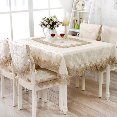 China Lace tablecloth lace tablecloth for home and hotel use luxury round and rectangle embroidered tablecloth for sale