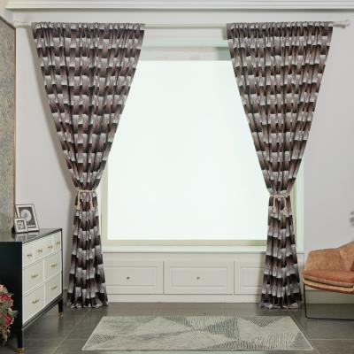 China Blackout Ready Made Printed Curtains For Home Decoration Curtains Lattice Designs for sale