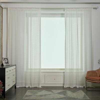 China Decorative Simple White Voile Curtains Sheer Cotton Curtains For Living Room Home Decor for sale