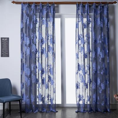 China Decorative Interesting Curtain Sheer Embroidered Floral Fabric For Living Room Polyester Tulle Curtain Designs for sale