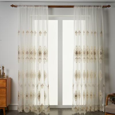 China Decorative Luxury Embroidered Voile Living Room Jacquard Sheer Curtains Window Curtain Designs Style for sale