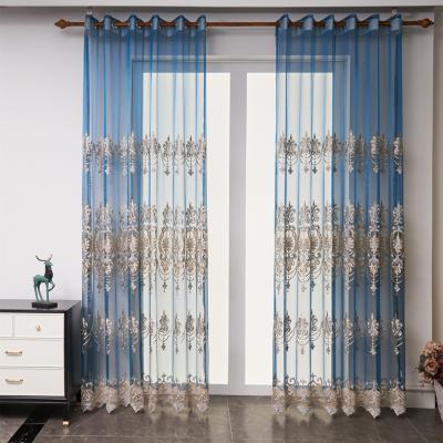 China Decorative Embroidered Sheer Curtains For Living Room Bedroom Tulle Fashion Door Luxury Window Curtain for sale