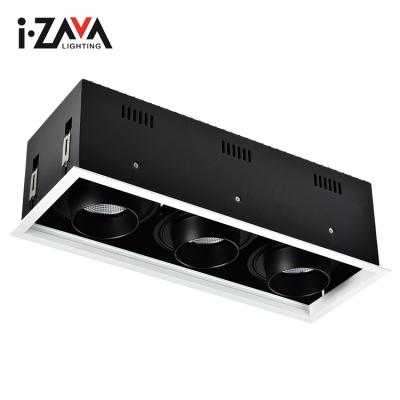 China High Performance On Stand IP20 75W Anti Glare Single Recessed Black Aluminum Optical Effect / COB Recessed LED Grille Light for sale