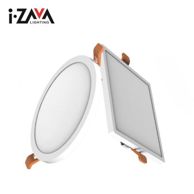 China High lumen thin ceiling/ultra-thin frame/simple and elegant design high lumen recessed square 6W 15W 20W LED square mounted aluminum round panel for sale