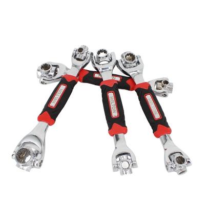 China Universal Chrome Vanadium Alloy Steel Double Ended Silver Universal Travel Spanner Wrench Outdoor Multitools Factory Wholesale for sale