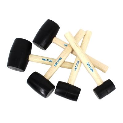 China Double Head Rubber Hammer Easy Rubber Hammer Tile Checking Rubber Hammer With Wooden Handle for sale