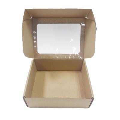 China Recyclable Custom Printed Eco Paper Gift Corrugated Cardboard Packaging Shipping Boxes With Clear Window for sale