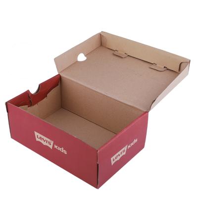 China Recyclable Custom Printed Shoe Packaging Corrugated Cardboard Paper Gift Box With Logo for sale