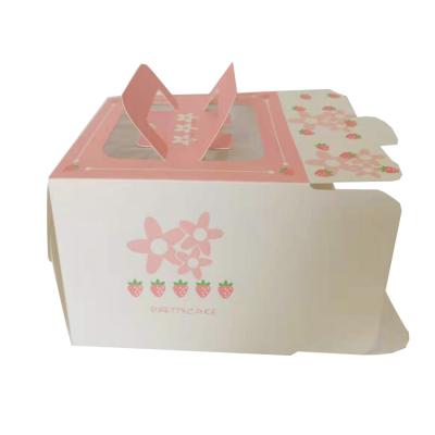 China Factory Wholesale Recyclable Excellent Quality Colorful Printing Card Paper Cake Packaging Box With Handle for sale