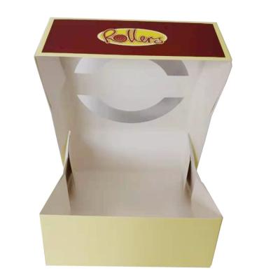 China Recyclable High Quality Custom Square Color 4 Hole Cupcake Packaging Box With Window Lid for sale