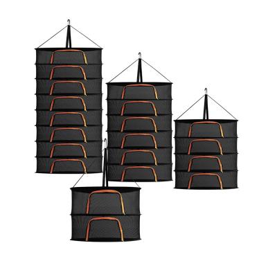 China Amazon Hot Selling Easily Assembled Diameter 60cm Drying Basket Hanging Dry Rack 8 Layers Hydroponic Grow Tent Herb Plant Clothes Drying Net for sale