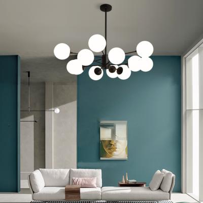 China Modern Led Ceiling Chandelier For Home Living Room Bedroom Ball Light Glass Shade Modern Led Lamp Lighting Chandeliers for sale