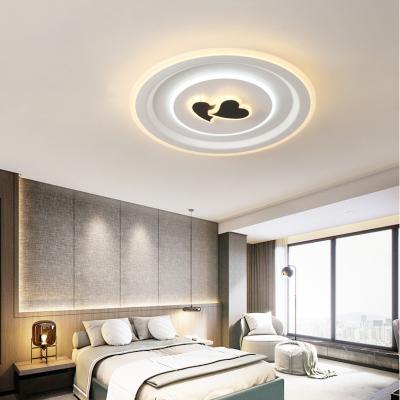 China Square Round Slim Fit Living Room Fixtures Golden Flush Mount 3-Color LED Variable Ceiling Light Intelligent Control for sale