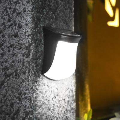 China Cool White Waterproof Wall Lamp Garden Lights Stairs Step Fence Lamp Lawn Yard Decor Landscape Lights Led Outdoor Solar Wall Light for sale