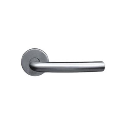 China Modern Manufacturers Selling Square Tube Lever Door Handle High End Custom Lever Door Curved Modern High Grade Handles Stainless Steel for sale