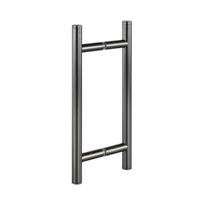 China Modern Gunmetal Gray Stainless Steel Tubular Ladder Style H Shape Back To Back Shower Enclosure Pull Handle for sale