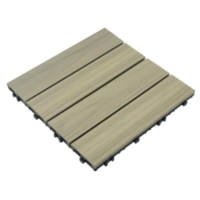 China Balcony Floor Garden Terrace Traditional Anticorrosive Wooden Outdoor Bathroom Waterproof 300 Co-extrusion DIY Flooring for sale