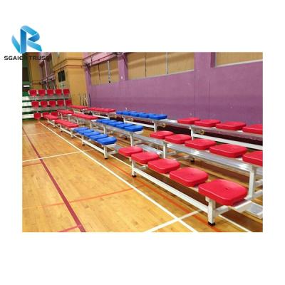 China Metal Sports Stadium Bleachers With Plastic Chair In Sale Portable Portable Transportable Bleachers Trick-N-Roll Bench Bleachers for sale