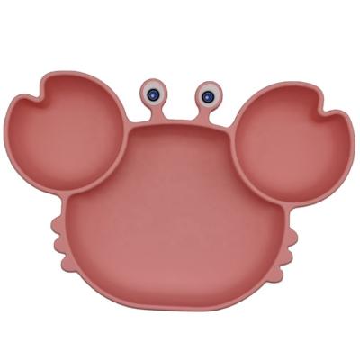 China New Design Contemporary Cute Crab Shape Microwave Safe Baby Bowl Silica Gel Dish For Toddler for sale