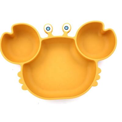 China Bpa Free Baby Dish Bpa Free Silicone Tableware Premium Promotional Crab Shaped Cute Silicone Support Baby Feeding 10pcs for sale