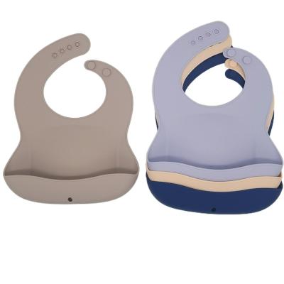 China BPA Free High Quality Boy Bibs Colorful Waterproof Silicone Baby Washable Bib for sale