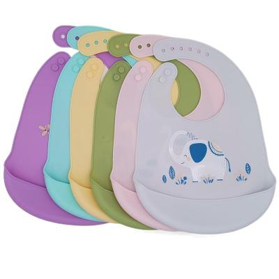 China BPA Free Factory Seller New Custom Copies China Easily Wipes Clean Bib Silicone Baby Bibs for sale