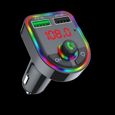 China Wireless Car mp3 Player Car Kit Mp 3 Fast Charging Player With Colorful Fm Transmitter Lights Car Fast Charging Player for sale