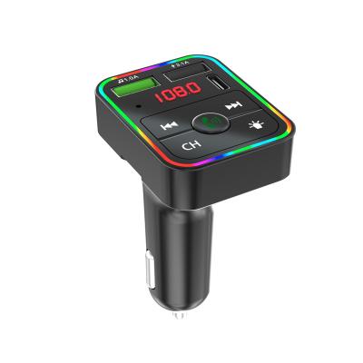 China Car Charger Handsfree Colorful Lights Fast Charging Wireless Mp3 Player Dual Car Audio Kit Usb Charger Mp3 Player for sale