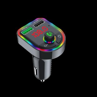 China Fast Charging Player Fm Transmitter For Car Kit Wireless Accessories Handsfree Mp 3 Colorful Lights Car Mp3 for sale