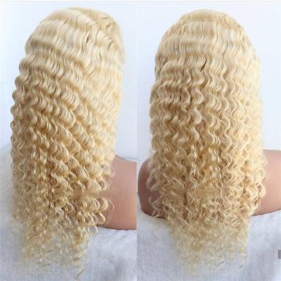 China 613 Glueless Virgin Human Hair Hd Transparent Swiss Lace Wigs Barely Shedding Thick Soft Straight Brazilian Blonde 100% Blonde Hair Wigs Lace Front for sale